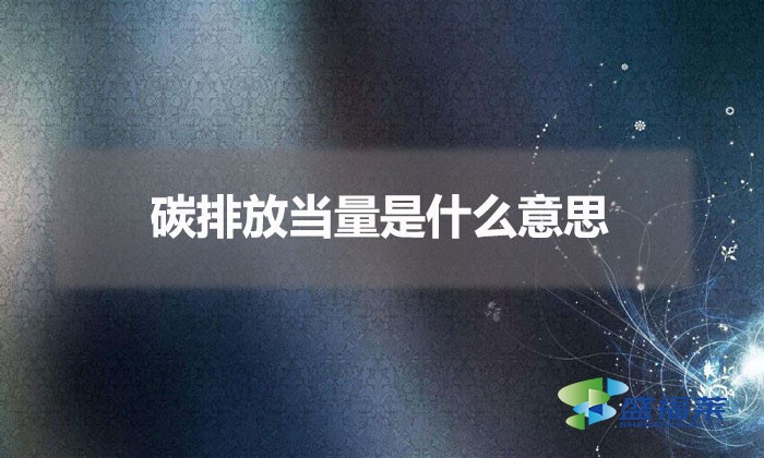 碳排放當量是什么意思(碳排放量的定義)